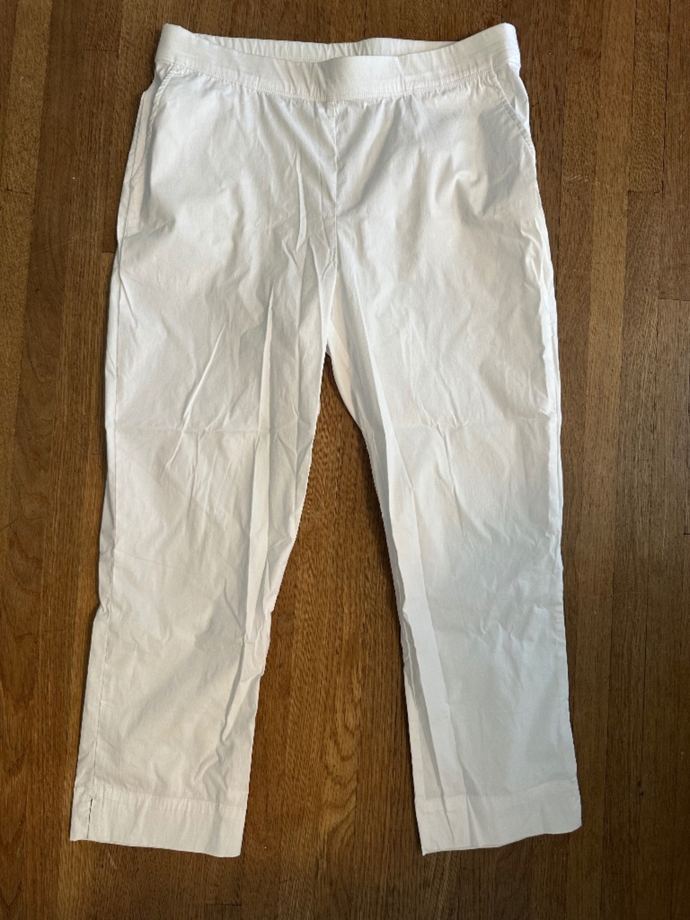 FOIL White Pull-On Cropped Ankle Pants